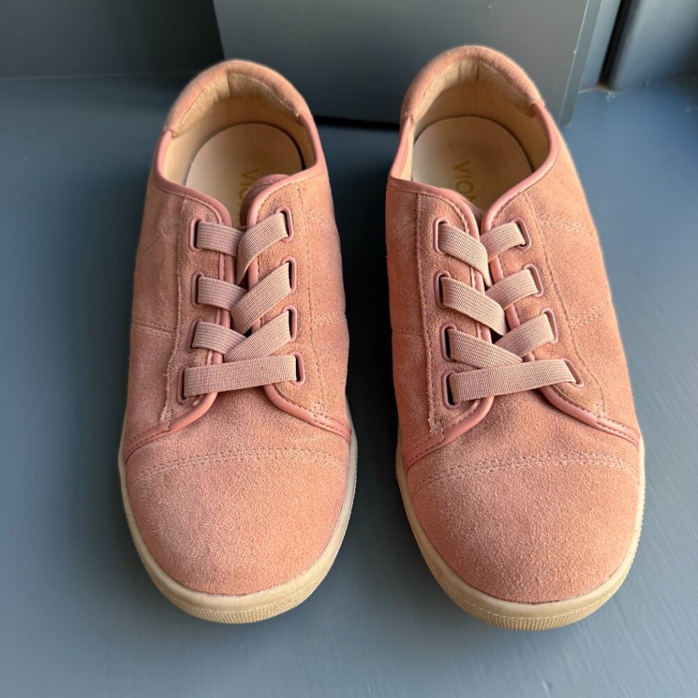 Vionic Jean Pink Suede Sneakers Comfort - Women's 7 - Slip-on Leather